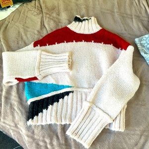 Zara multicolor turtleneck sweater NWT!